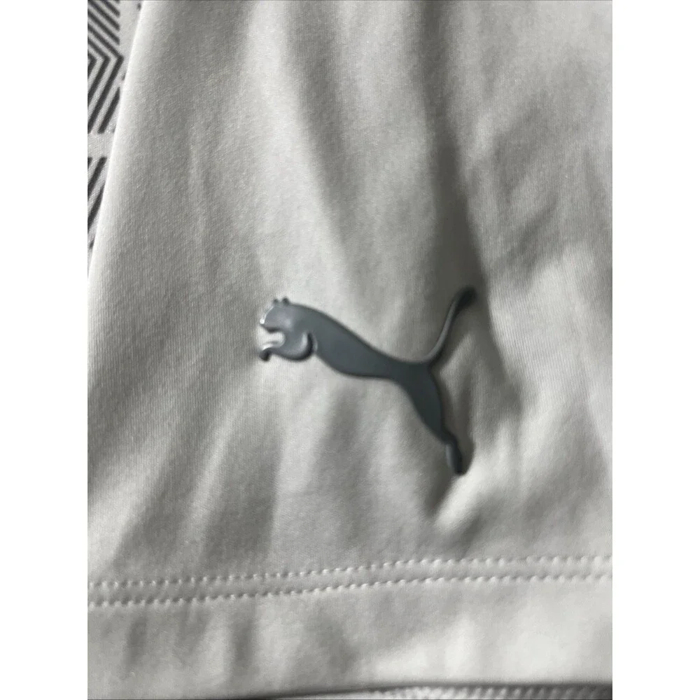 BOYS’ PUMA POLO SHIRT, WHITE BLUE STRIPES SIZE LARGE IN KIDS